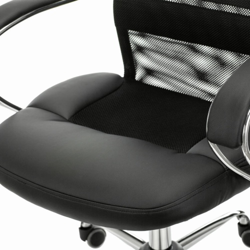 Кресло офисное Brabix Premium Stalker EX-608 CH сетка/ткань/кожзам, черное 532091 фото 7